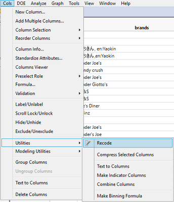 Using "Recode" function