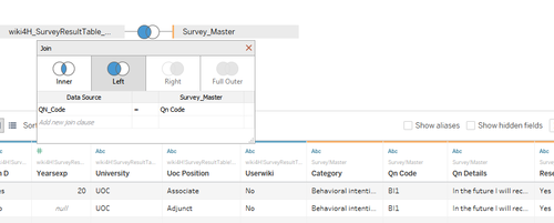 Joining the Tables in Tableau