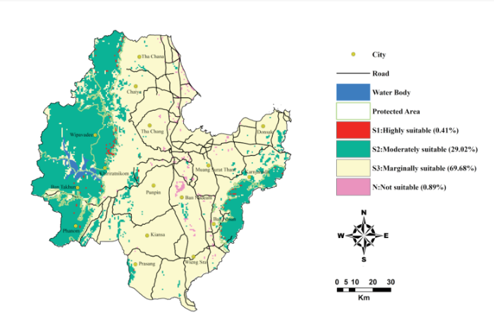 Suitability Map for Ecotourism in Surat Thani Province in Thailand