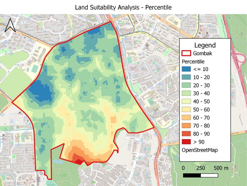 Land Suitability Analysis - Total Score (out of 100%)