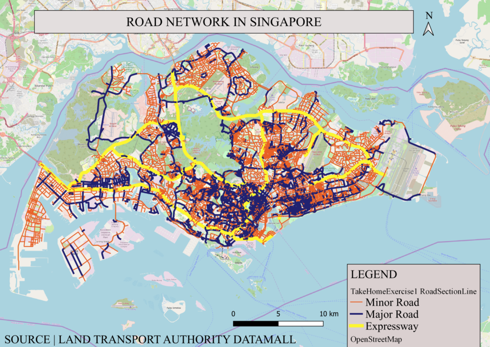 Figure 1: Road Network in Singapore