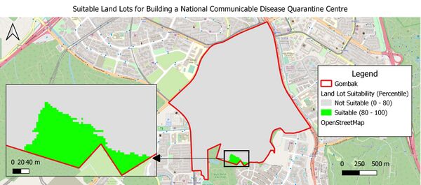 Suitable Land Lots for Building a National Communicable Disease Quarantine Centre