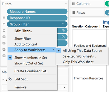 Apply the set filter to all worksheets