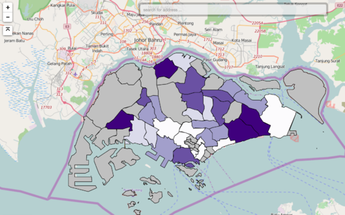 Choropleth map by planning area